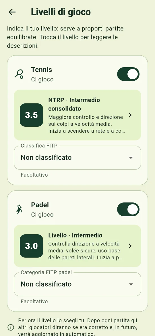 Schermata dei livelli di gioco